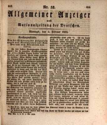Allgemeiner Anzeiger und Nationalzeitung der Deutschen (Allgemeiner Anzeiger der Deutschen) Montag 2. Februar 1835