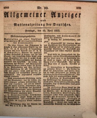 Allgemeiner Anzeiger und Nationalzeitung der Deutschen (Allgemeiner Anzeiger der Deutschen) Freitag 10. April 1835