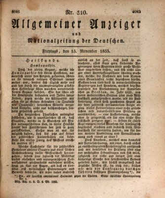Allgemeiner Anzeiger und Nationalzeitung der Deutschen (Allgemeiner Anzeiger der Deutschen) Freitag 13. November 1835