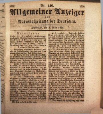Allgemeiner Anzeiger und Nationalzeitung der Deutschen (Allgemeiner Anzeiger der Deutschen) Dienstag 3. Mai 1836