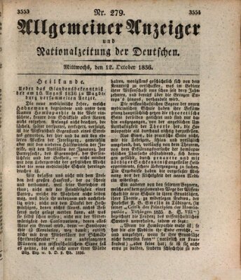 Allgemeiner Anzeiger und Nationalzeitung der Deutschen (Allgemeiner Anzeiger der Deutschen) Mittwoch 12. Oktober 1836