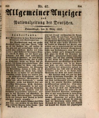 Allgemeiner Anzeiger und Nationalzeitung der Deutschen (Allgemeiner Anzeiger der Deutschen) Donnerstag 9. März 1837