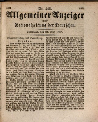 Allgemeiner Anzeiger und Nationalzeitung der Deutschen (Allgemeiner Anzeiger der Deutschen) Dienstag 30. Mai 1837