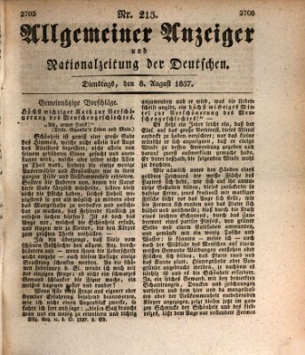 Allgemeiner Anzeiger und Nationalzeitung der Deutschen (Allgemeiner Anzeiger der Deutschen) Dienstag 8. August 1837