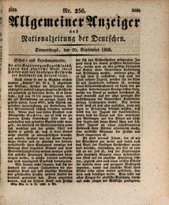 Allgemeiner Anzeiger und Nationalzeitung der Deutschen (Allgemeiner Anzeiger der Deutschen) Donnerstag 20. September 1838