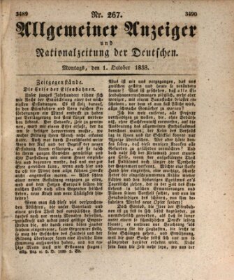 Allgemeiner Anzeiger und Nationalzeitung der Deutschen (Allgemeiner Anzeiger der Deutschen) Montag 1. Oktober 1838