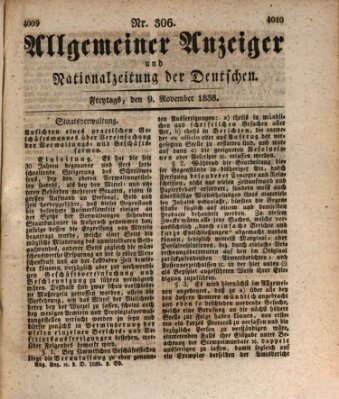 Allgemeiner Anzeiger und Nationalzeitung der Deutschen (Allgemeiner Anzeiger der Deutschen) Freitag 9. November 1838