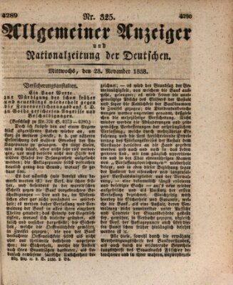 Allgemeiner Anzeiger und Nationalzeitung der Deutschen (Allgemeiner Anzeiger der Deutschen) Mittwoch 28. November 1838