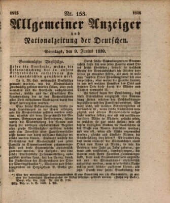 Allgemeiner Anzeiger und Nationalzeitung der Deutschen (Allgemeiner Anzeiger der Deutschen) Sonntag 9. Juni 1839