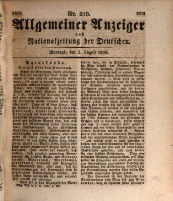 Allgemeiner Anzeiger und Nationalzeitung der Deutschen (Allgemeiner Anzeiger der Deutschen) Montag 5. August 1839