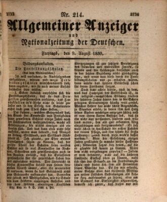 Allgemeiner Anzeiger und Nationalzeitung der Deutschen (Allgemeiner Anzeiger der Deutschen) Freitag 9. August 1839