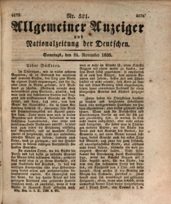Allgemeiner Anzeiger und Nationalzeitung der Deutschen (Allgemeiner Anzeiger der Deutschen) Sonntag 24. November 1839