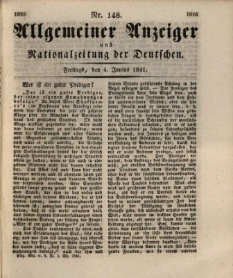 Allgemeiner Anzeiger und Nationalzeitung der Deutschen (Allgemeiner Anzeiger der Deutschen) Freitag 4. Juni 1841