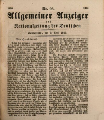 Allgemeiner Anzeiger und Nationalzeitung der Deutschen (Allgemeiner Anzeiger der Deutschen) Samstag 9. April 1842