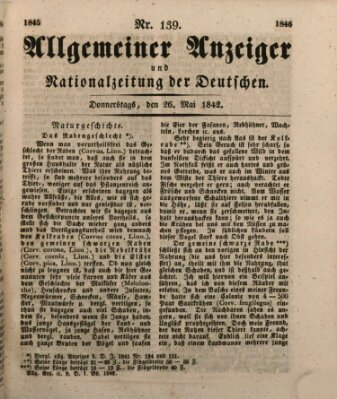 Allgemeiner Anzeiger und Nationalzeitung der Deutschen (Allgemeiner Anzeiger der Deutschen) Donnerstag 26. Mai 1842