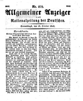 Allgemeiner Anzeiger und Nationalzeitung der Deutschen (Allgemeiner Anzeiger der Deutschen) Donnerstag 13. Oktober 1842
