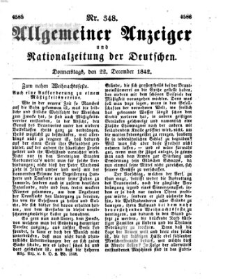 Allgemeiner Anzeiger und Nationalzeitung der Deutschen (Allgemeiner Anzeiger der Deutschen) Donnerstag 22. Dezember 1842