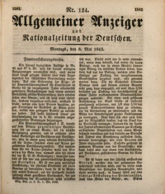 Allgemeiner Anzeiger und Nationalzeitung der Deutschen (Allgemeiner Anzeiger der Deutschen) Montag 8. Mai 1843