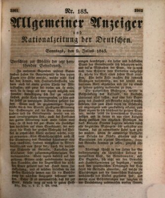 Allgemeiner Anzeiger und Nationalzeitung der Deutschen (Allgemeiner Anzeiger der Deutschen) Sonntag 9. Juli 1843