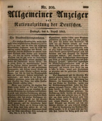 Allgemeiner Anzeiger und Nationalzeitung der Deutschen (Allgemeiner Anzeiger der Deutschen) Freitag 4. August 1843