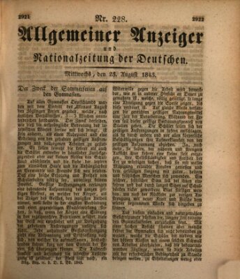 Allgemeiner Anzeiger und Nationalzeitung der Deutschen (Allgemeiner Anzeiger der Deutschen) Mittwoch 23. August 1843