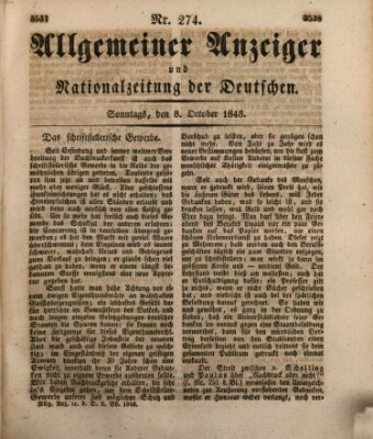 Allgemeiner Anzeiger und Nationalzeitung der Deutschen (Allgemeiner Anzeiger der Deutschen) Sonntag 8. Oktober 1843