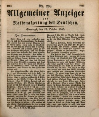 Allgemeiner Anzeiger und Nationalzeitung der Deutschen (Allgemeiner Anzeiger der Deutschen) Sonntag 22. Oktober 1843
