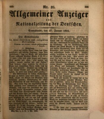 Allgemeiner Anzeiger und Nationalzeitung der Deutschen (Allgemeiner Anzeiger der Deutschen) Samstag 27. Januar 1844