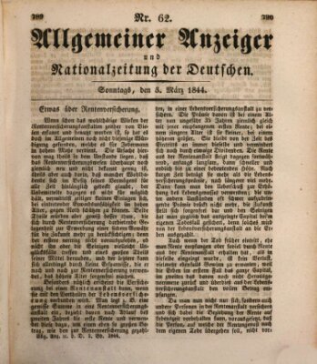 Allgemeiner Anzeiger und Nationalzeitung der Deutschen (Allgemeiner Anzeiger der Deutschen) Sonntag 3. März 1844