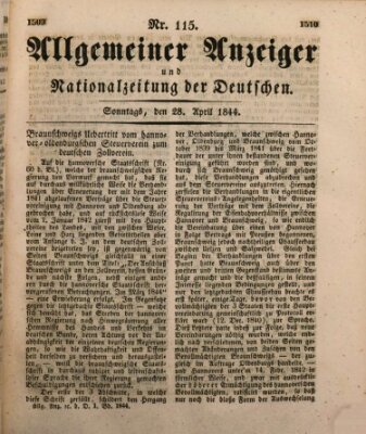 Allgemeiner Anzeiger und Nationalzeitung der Deutschen (Allgemeiner Anzeiger der Deutschen) Sonntag 28. April 1844