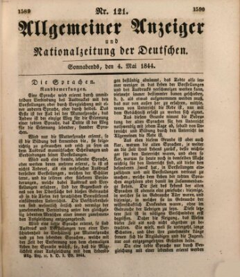 Allgemeiner Anzeiger und Nationalzeitung der Deutschen (Allgemeiner Anzeiger der Deutschen) Samstag 4. Mai 1844