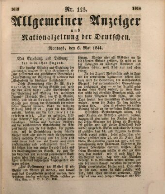 Allgemeiner Anzeiger und Nationalzeitung der Deutschen (Allgemeiner Anzeiger der Deutschen) Montag 6. Mai 1844