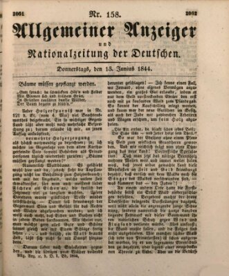 Allgemeiner Anzeiger und Nationalzeitung der Deutschen (Allgemeiner Anzeiger der Deutschen) Donnerstag 13. Juni 1844
