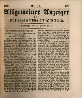 Allgemeiner Anzeiger und Nationalzeitung der Deutschen (Allgemeiner Anzeiger der Deutschen) Dienstag 16. Juli 1844