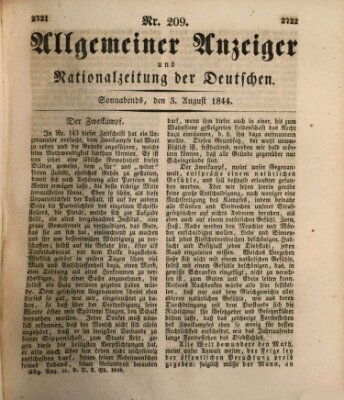 Allgemeiner Anzeiger und Nationalzeitung der Deutschen (Allgemeiner Anzeiger der Deutschen) Samstag 3. August 1844