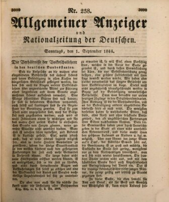 Allgemeiner Anzeiger und Nationalzeitung der Deutschen (Allgemeiner Anzeiger der Deutschen) Sonntag 1. September 1844