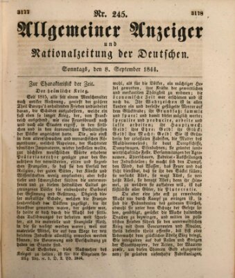 Allgemeiner Anzeiger und Nationalzeitung der Deutschen (Allgemeiner Anzeiger der Deutschen) Sonntag 8. September 1844