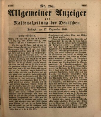 Allgemeiner Anzeiger und Nationalzeitung der Deutschen (Allgemeiner Anzeiger der Deutschen) Freitag 27. September 1844