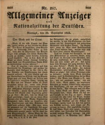 Allgemeiner Anzeiger und Nationalzeitung der Deutschen (Allgemeiner Anzeiger der Deutschen) Montag 30. September 1844