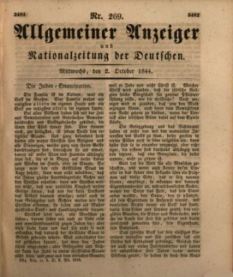 Allgemeiner Anzeiger und Nationalzeitung der Deutschen (Allgemeiner Anzeiger der Deutschen) Mittwoch 2. Oktober 1844