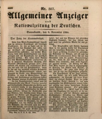 Allgemeiner Anzeiger und Nationalzeitung der Deutschen (Allgemeiner Anzeiger der Deutschen) Samstag 9. November 1844