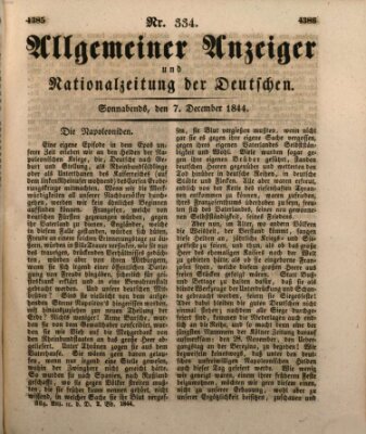 Allgemeiner Anzeiger und Nationalzeitung der Deutschen (Allgemeiner Anzeiger der Deutschen) Samstag 7. Dezember 1844