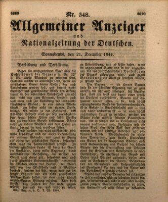 Allgemeiner Anzeiger und Nationalzeitung der Deutschen (Allgemeiner Anzeiger der Deutschen) Samstag 21. Dezember 1844