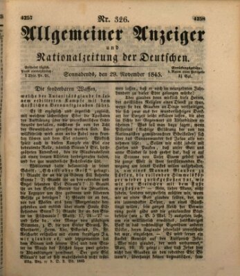 Allgemeiner Anzeiger und Nationalzeitung der Deutschen (Allgemeiner Anzeiger der Deutschen) Samstag 29. November 1845