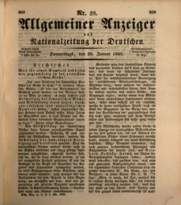 Allgemeiner Anzeiger und Nationalzeitung der Deutschen (Allgemeiner Anzeiger der Deutschen) Donnerstag 29. Januar 1846