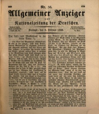Allgemeiner Anzeiger und Nationalzeitung der Deutschen (Allgemeiner Anzeiger der Deutschen) Freitag 6. Februar 1846
