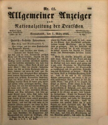 Allgemeiner Anzeiger und Nationalzeitung der Deutschen (Allgemeiner Anzeiger der Deutschen) Samstag 7. März 1846
