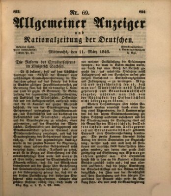 Allgemeiner Anzeiger und Nationalzeitung der Deutschen (Allgemeiner Anzeiger der Deutschen) Mittwoch 11. März 1846