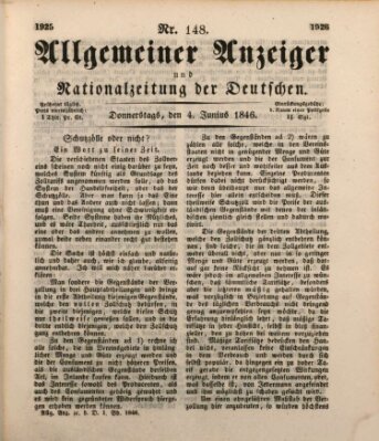 Allgemeiner Anzeiger und Nationalzeitung der Deutschen (Allgemeiner Anzeiger der Deutschen) Donnerstag 4. Juni 1846