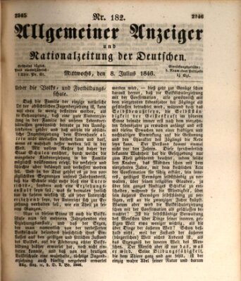 Allgemeiner Anzeiger und Nationalzeitung der Deutschen (Allgemeiner Anzeiger der Deutschen) Mittwoch 8. Juli 1846